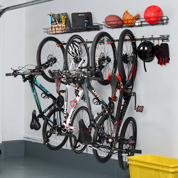 JH-Mech Steady Bike Rack Display 3 Bike Rack Wall Mount Fat Bicycle Hanger Bike Rack