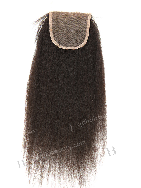 In Stock Brazilian Virgin Hair 12" Kinky Straight Natural Color Top Closure STC-325