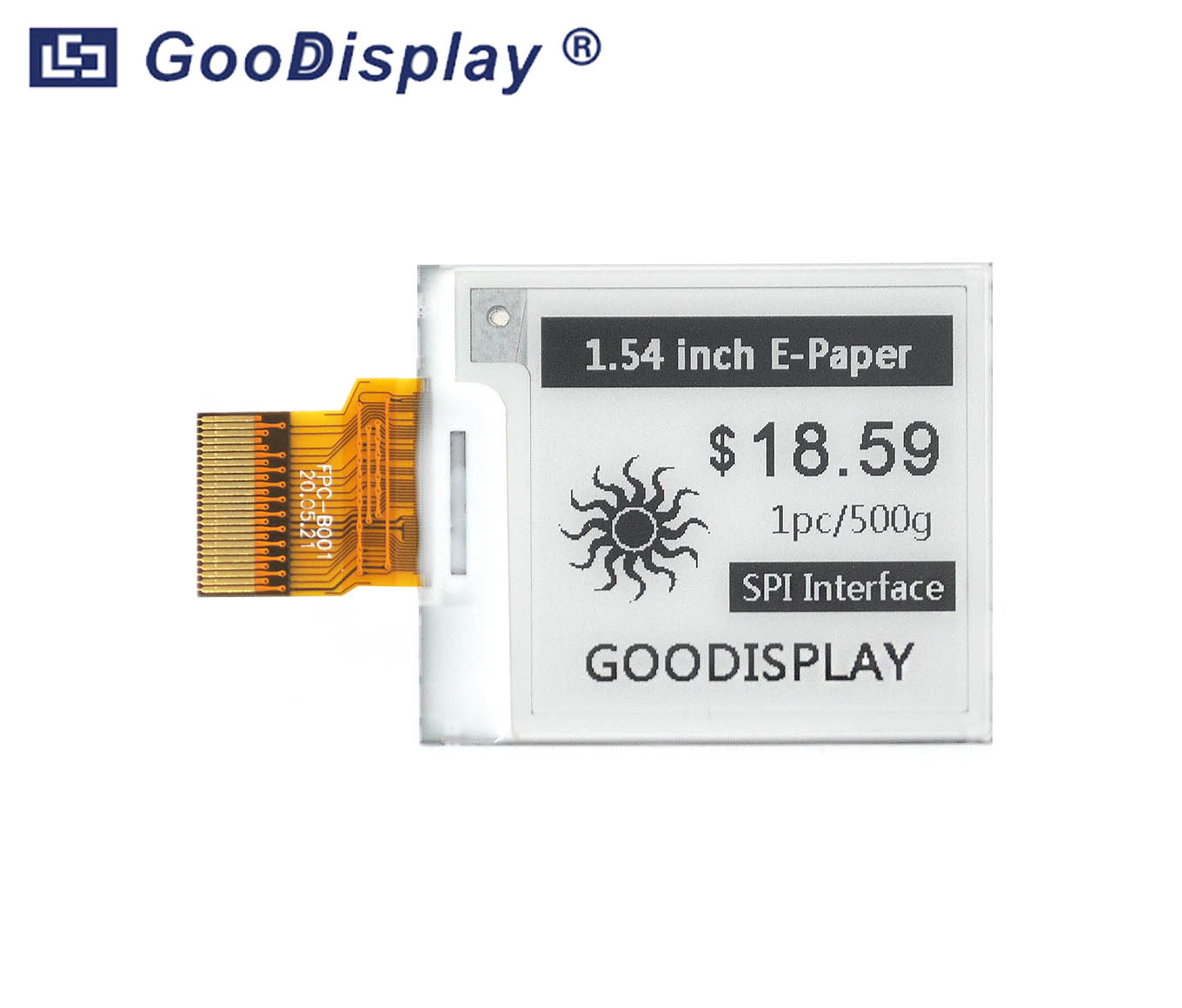 1.54 inch e paper display 200x200 high rate refresh, GDEY0154D67 