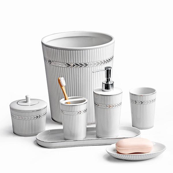 Fine porcelain organic texture bathroom accessories