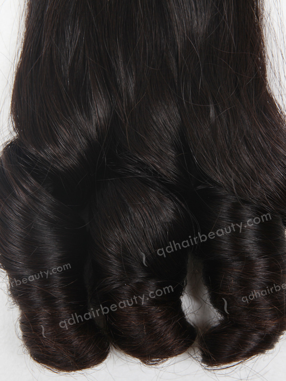 In Stock 7A Peruvian Virgin Hair 18" Double Drawn Straight with Spiral Curl Tip Natural Color Machine Weft SM-646