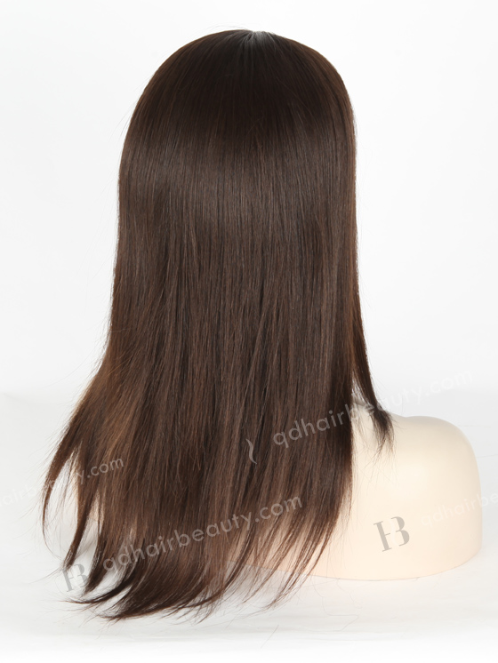 In Stock European Virgin Hair 14" Natural Straight Natural Color Lace Front Silk Top Glueless Wig GLL-08026