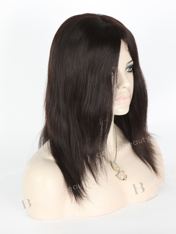 In Stock Indian Remy Hair 12" Straight 1b# Color Silk Top Glueless Wig GL-01037