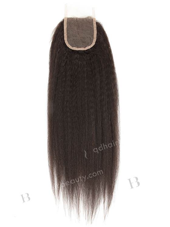 In Stock Indian Remy Hair 18" Kinky Straight Natural Color Top Closure STC-342
