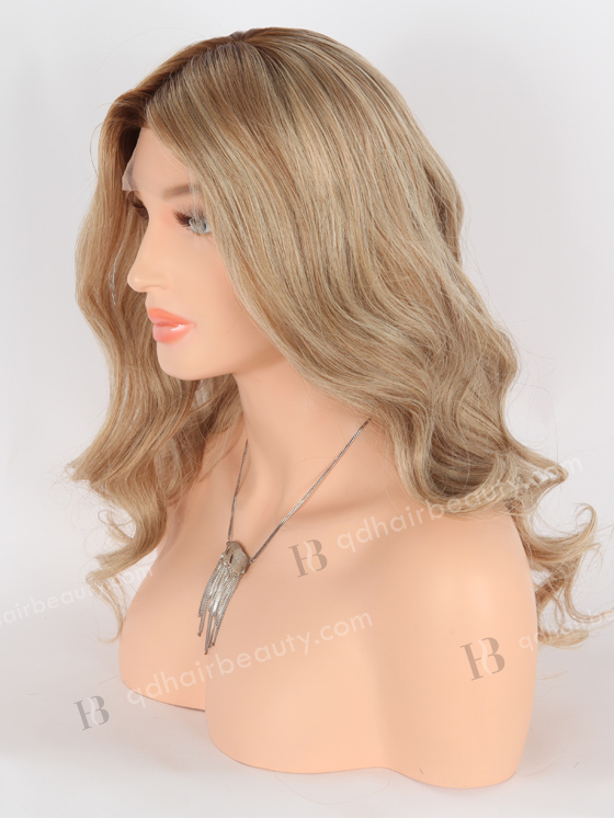 In Stock European Virgin Hair 16" Beach Wave B116 Color Lace Front Silk Top Glueless Wig GLL-08064