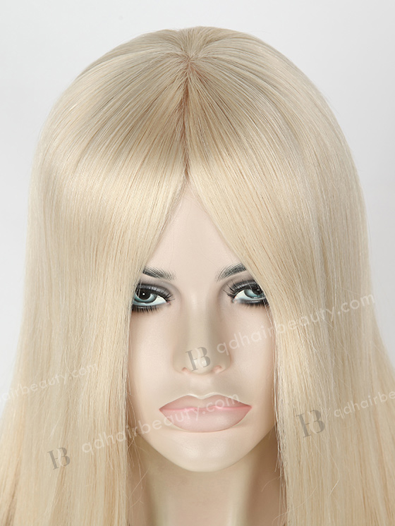 In Stock European Virgin Hair 20" Straight White Color Silk Top Glueless Wig GL-08055