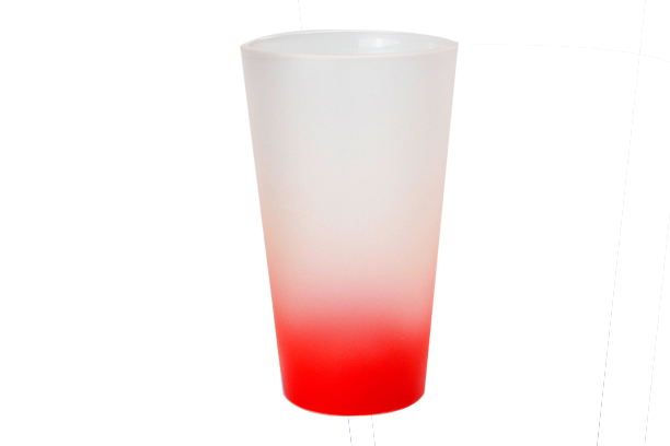 17 oz. Latte Glass Mug(Gradient Color Red)