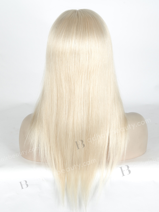 In Stock European Virgin Hair 14" Straight White Color Lace Front Silk Top Glueless Wig GLL-08037