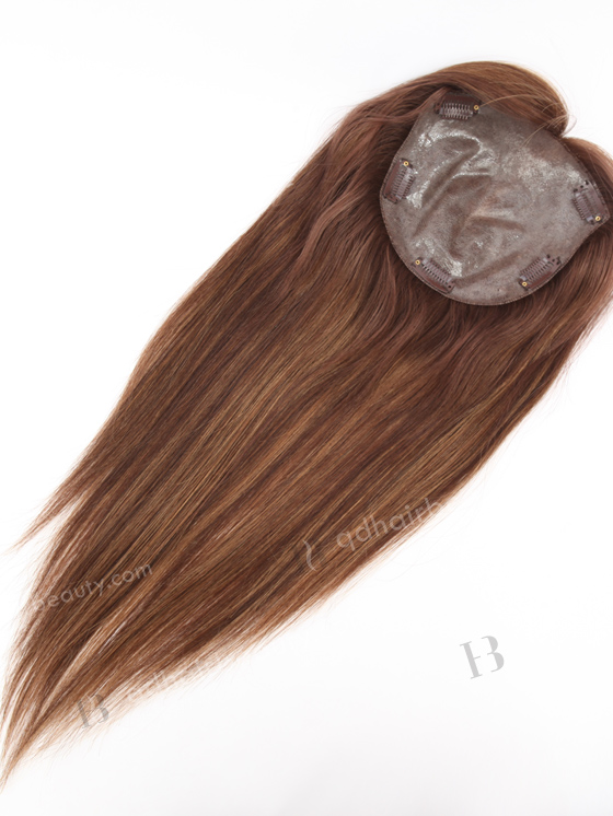 Brown Color Chinese Virgin Human Hair All PU Toppers For Thinning Women WR-TC-089