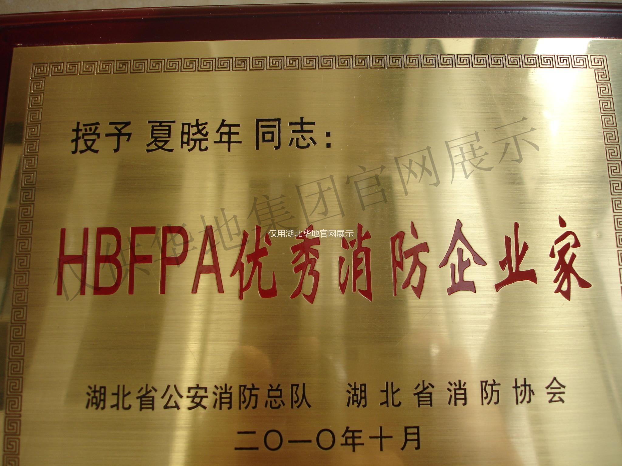  HBFPA优秀消防企业家