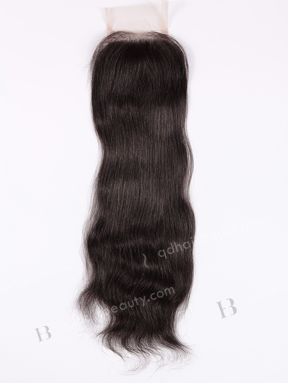 In Stock Indian Remy Hair 16" Natural Straight #1B Color Top Closure STC-64