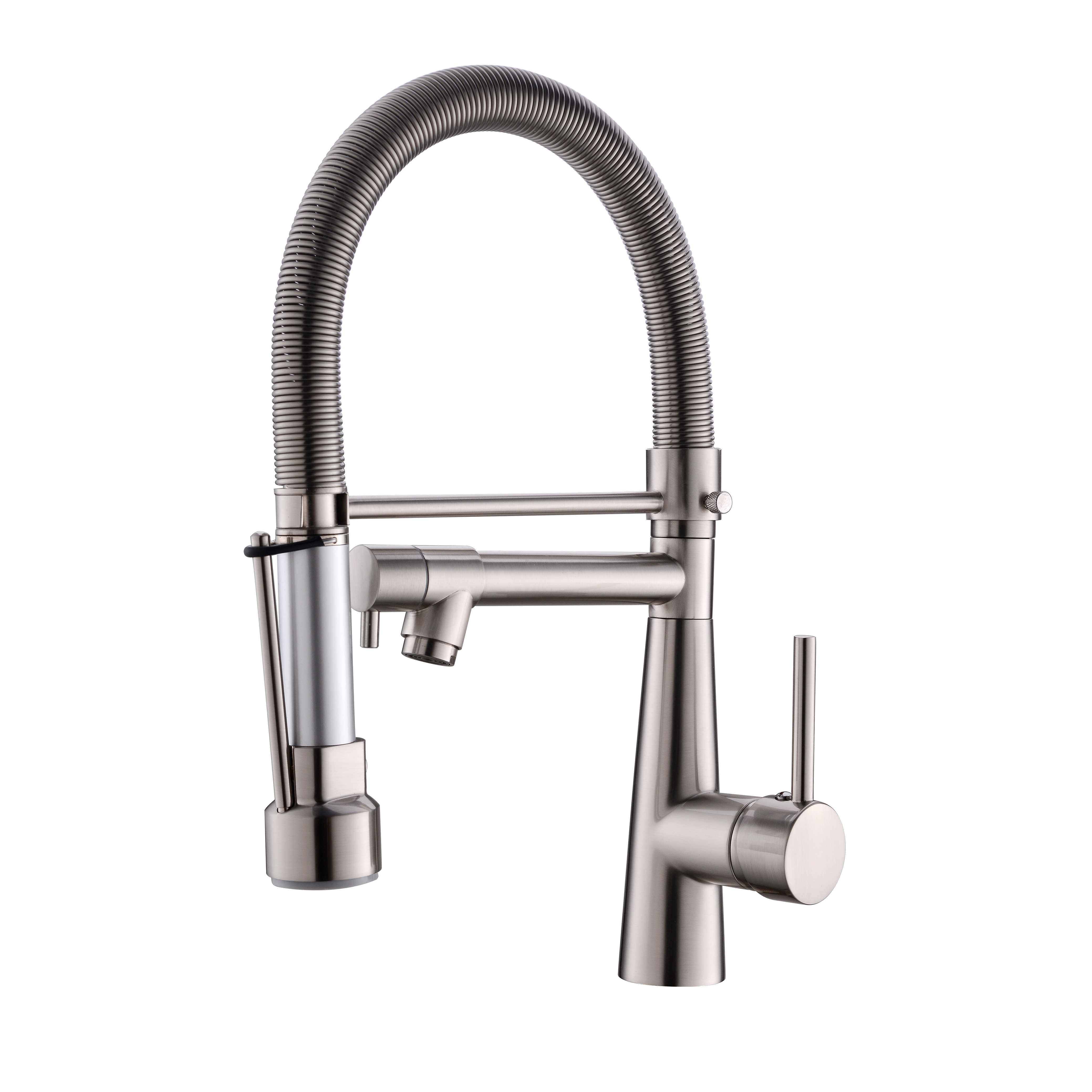 Kitchen Faucets with Pull Down Sprayer,Commercial Single Handle Kitchen Sink Faucet with LED Light,Brushed Nickel