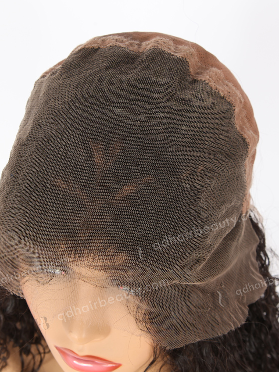 Full Lace Human Hair Wigs Indian Remy Hair 14" Curly As Picture 1B# Color FLW-01915