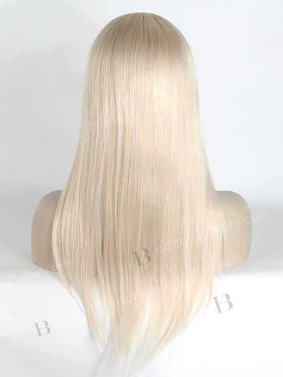 In Stock European Virgin Hair 16" Straight White Color Silk Top Glueless Wig GL-08054