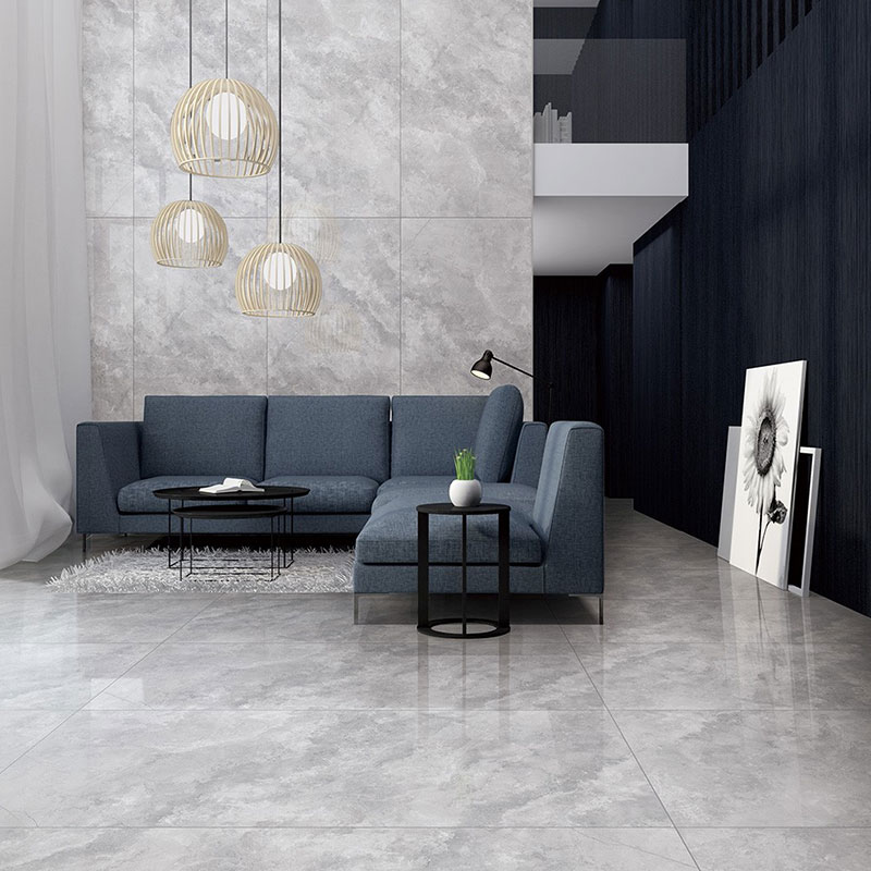 Grey color tiles for interior room