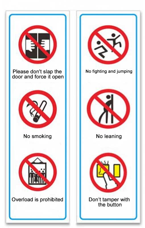 Elevator safety instructions