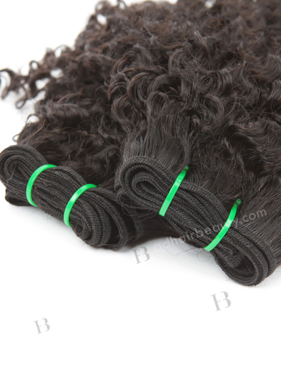 Double Drawn 16'' 5a Peruvian Virgin Bigger Than Jeri Curl Natural Color Hair Wefts WR-MW-166