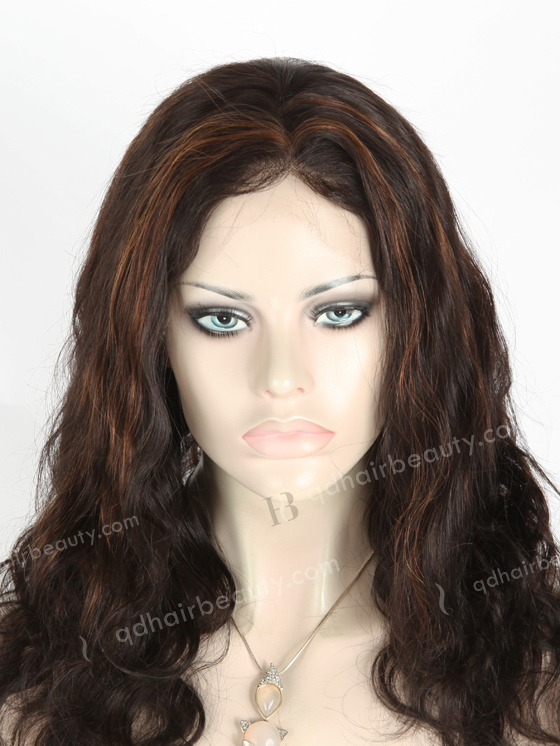 Lace Front Wigs With Highlights 16" Body Wave 1b/4# Highlighted Human Hair Wigs FLW-01293