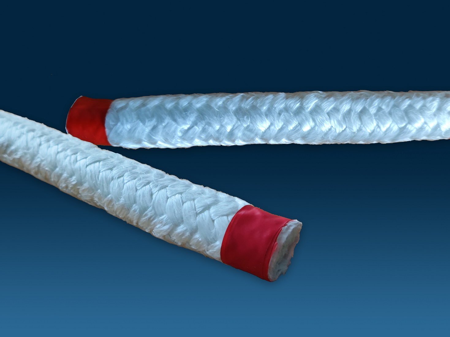Silica fiber texturized round braided rope