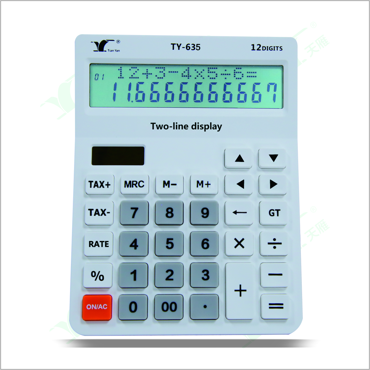 TY-635双行显示双电源税率台式计算器