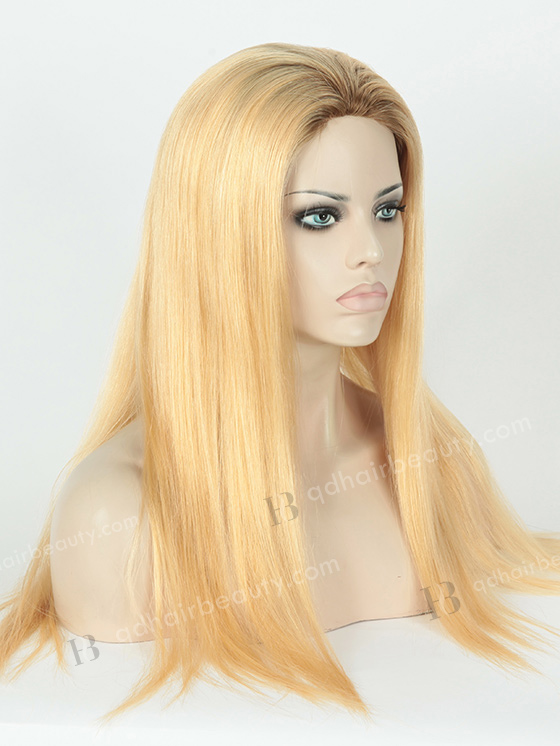 In Stock European Virgin Hair 20" Straight T9/24# Color Silk Top Glueless Wig GL-08019