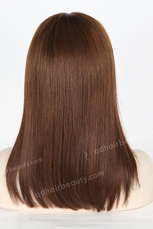 Dark Roots Medium Length Human Hair Wig WR-GR-007