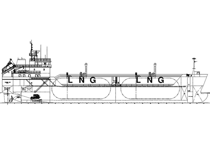  3000m³保温压力式LNG运输船