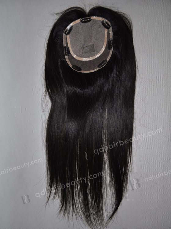 Indian Virgin Hair 18" Straight Natural Color Silk Top piece WR-TC-009