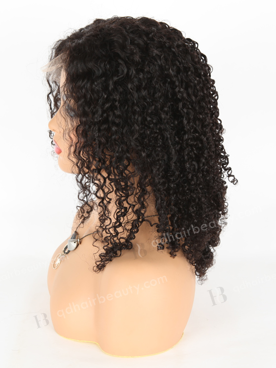 In Stock Indian Remy Hair 16" Tight Pissy Natural Color 5"×5" HD Lace Closure Wig CW-01011