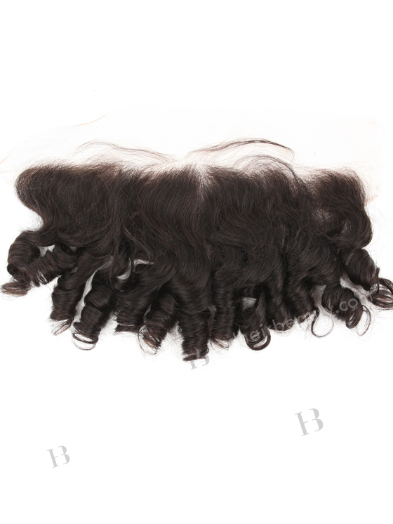 In Stock Indian Remy Hair 14" Spiral Curl Tip Natural Color Lace Frontal SKF-109