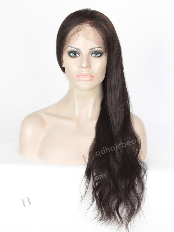 In Stock Indian Remy Hair 22" Natural Straight Natural Color Full Lace Wig FLW-01627