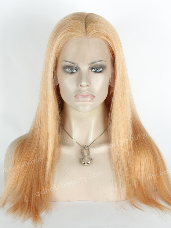 In Stock Brazilian Virgin Hair 18" Straight 16#/27# Evenly Blended Color Lace Front Wig MLF-04006