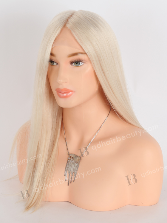 In Stock European Virgin Hair 16" All One Length Straight White Color Grandeur Wig GRD-08017