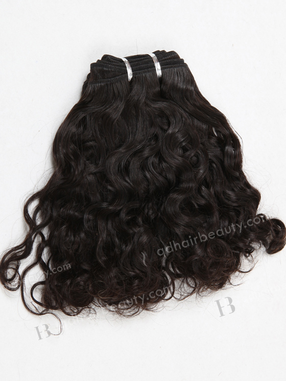 In Stock Brazilian Virgin Hair 10" Natural Curly Natural Color Machine Weft SM-455