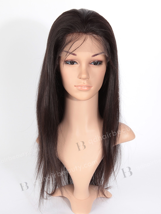 In Stock Brazilian Virgin Hair 18" Straight Natural Color Full Lace Wig FLW-04046