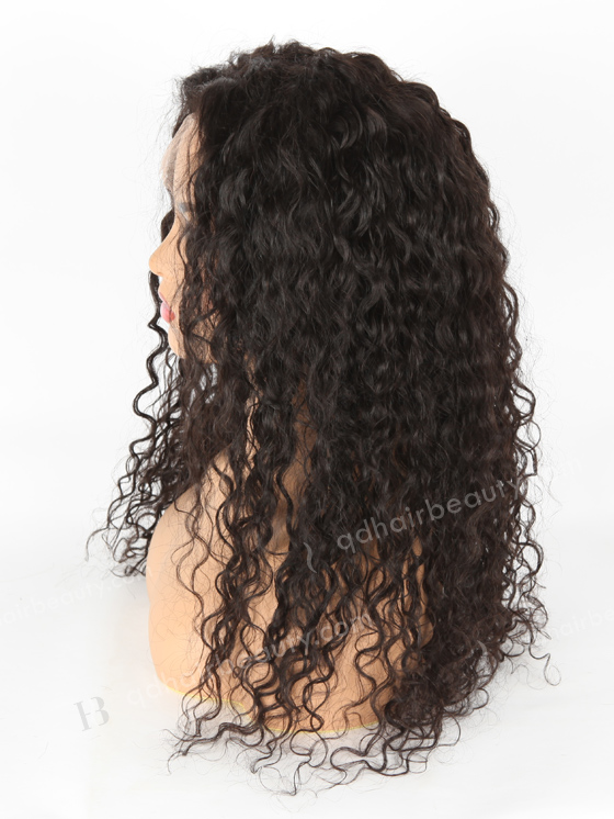 In Stock Indian Remy Hair 16" Deep Wave Natural Color 5"×5" HD Lace Closure Wig CW-01003