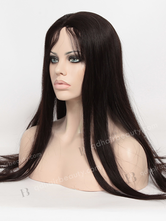 In Stock Chinese Virgin Hair 22" Natural Straight Natural Color Silk Top Glueless Wig GL-07019