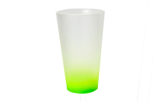 17 oz. Latte Glass Mug(Gradient Color Green)