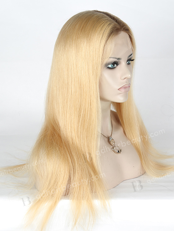 In Stock Chinese Virgin Hair 18" Straight T9/24# Color Silk Top Full Lace Wig STW-711