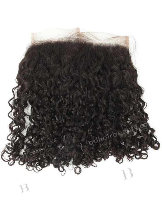 Pre-plucked Hair Line 14''Indian Virgin Natural Color Curl As Pictures Top Closures WR-LC-010