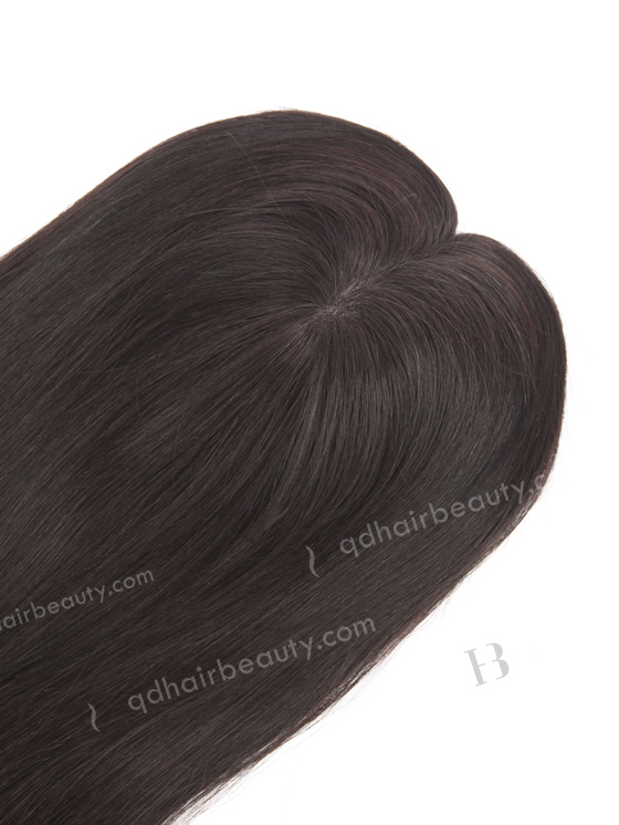 All Thin Skin Black Color Chinese Virgin Human Hair Toppers For Thinning Women WR-TC-088