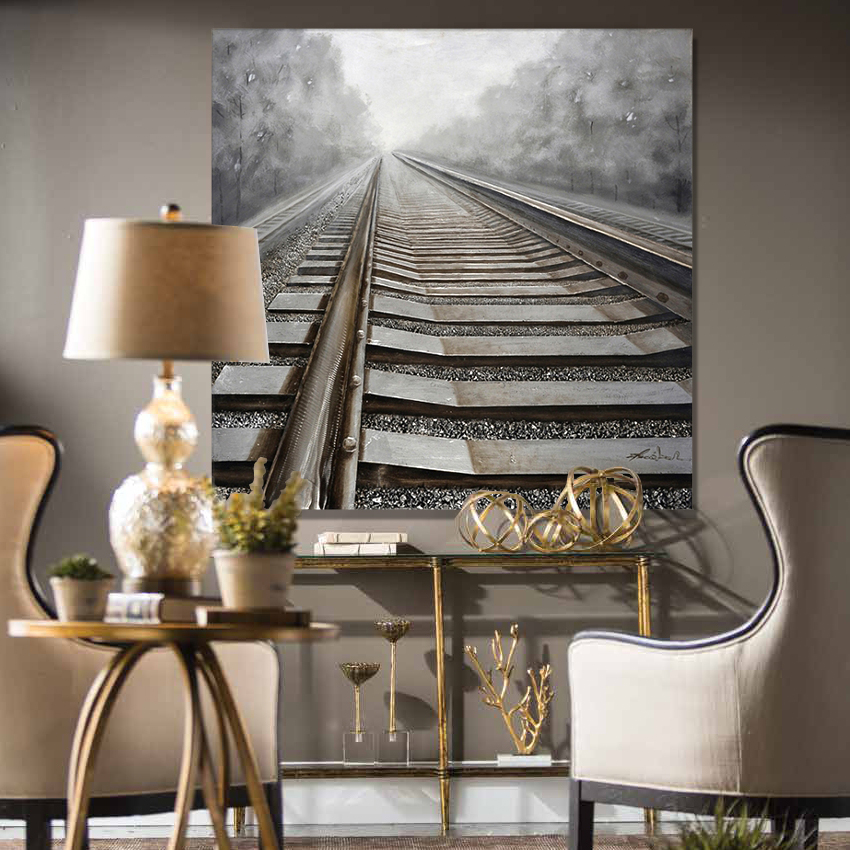 3D railway canvas art