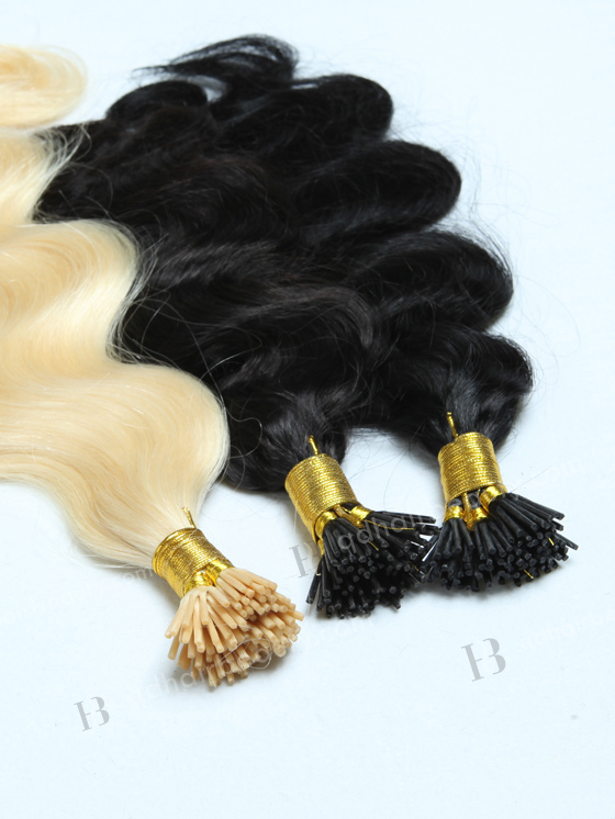 Wholesale I-tip Brazilian hair extension 18" body wave #1 color WR-PH-003