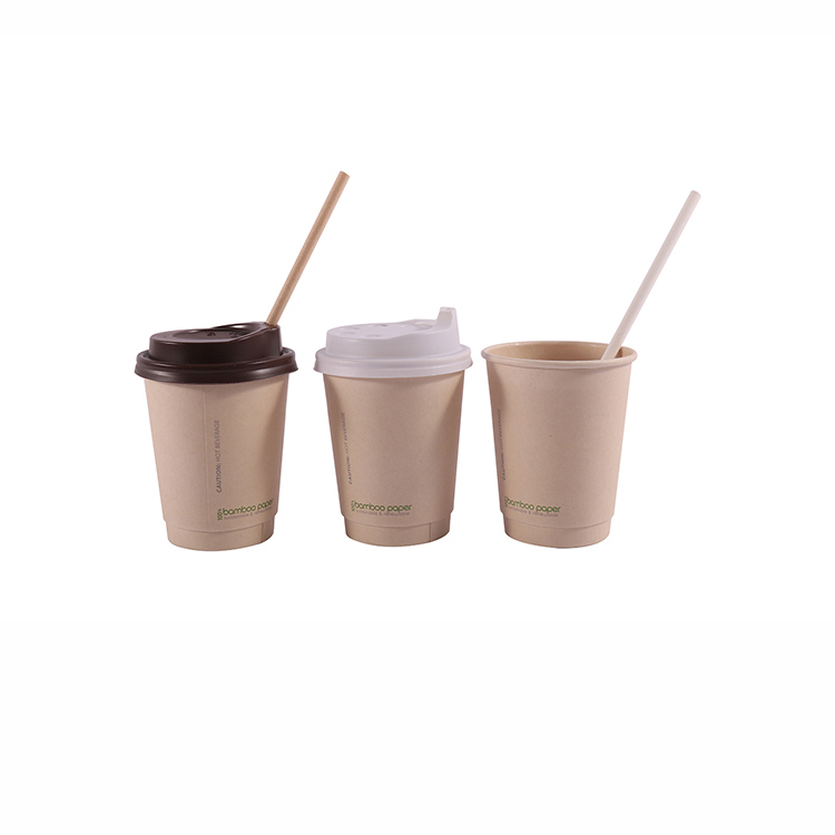  12oz Compostable Bamboo Paper Cups PLA PBS PE Coated