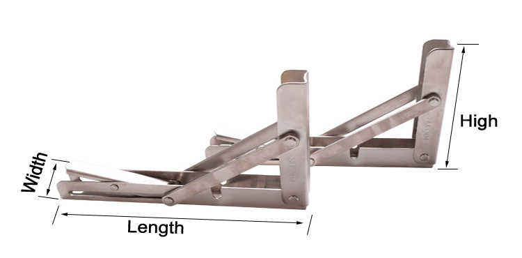 JH-Mech Folding Shelf Brackets Supplier-Custom Stainless Steel Wall Mounted Foldable Bracket for Table Work Bench