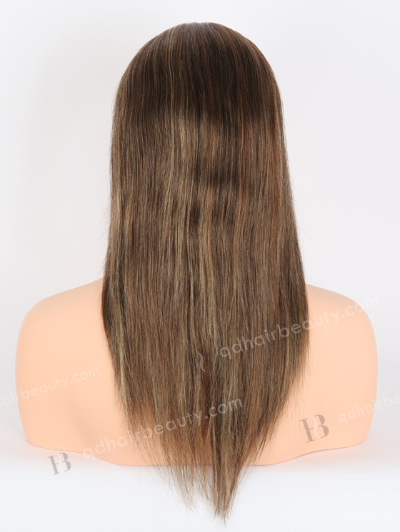 Full Lace Human Hair Wigs Indian Remy Hair 14" Straight 2/8# blended with 27# and 30# highlights Color FLW-01917