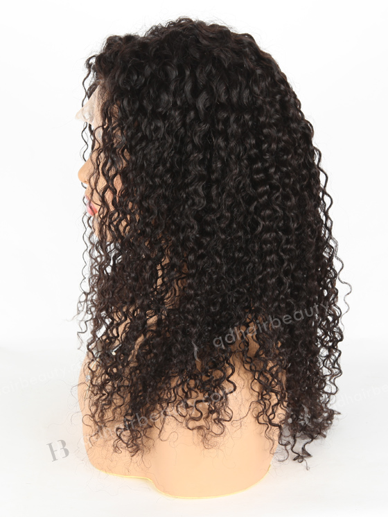 In Stock Brazilian Virgin Hair 18" Tight Curly Natural Color Lace Closure Wig CW-04007