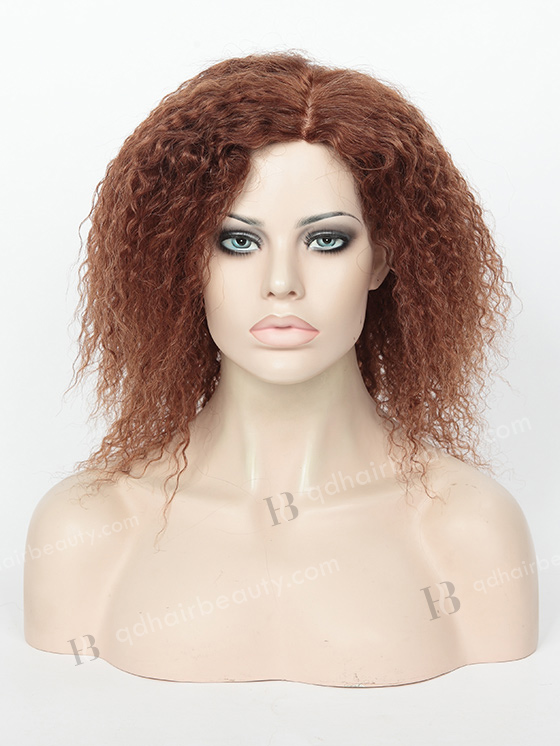 In Stock European Virgin Hair 10" Tight Curl 30#(40%)/33#(50%)/27#(10%) Evenly Blended Silk Top Glueless Wig GL-08046