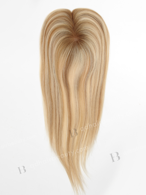 In Stock 2.75"*5.25" European Virgin Hair 16" Straight T9A/60# with 9A highlights Color Monofilament Hair Topper-119