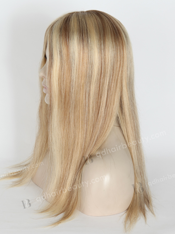 Highlight Color 16'' European Virgin Straight Silk Top Glueless Wigs WR-GL-061